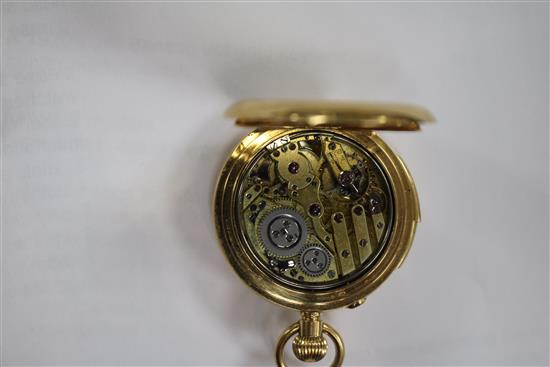Two 18ct half hunter fob watches.